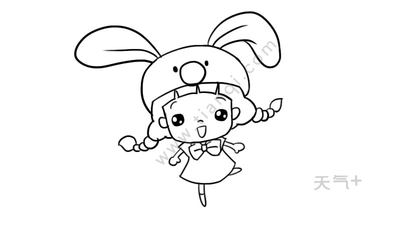 小女孩简笔画最新，自然美景的心灵之旅