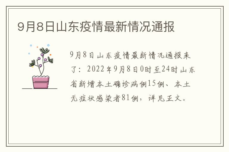 山东最新疫情通报（8月步骤指南）