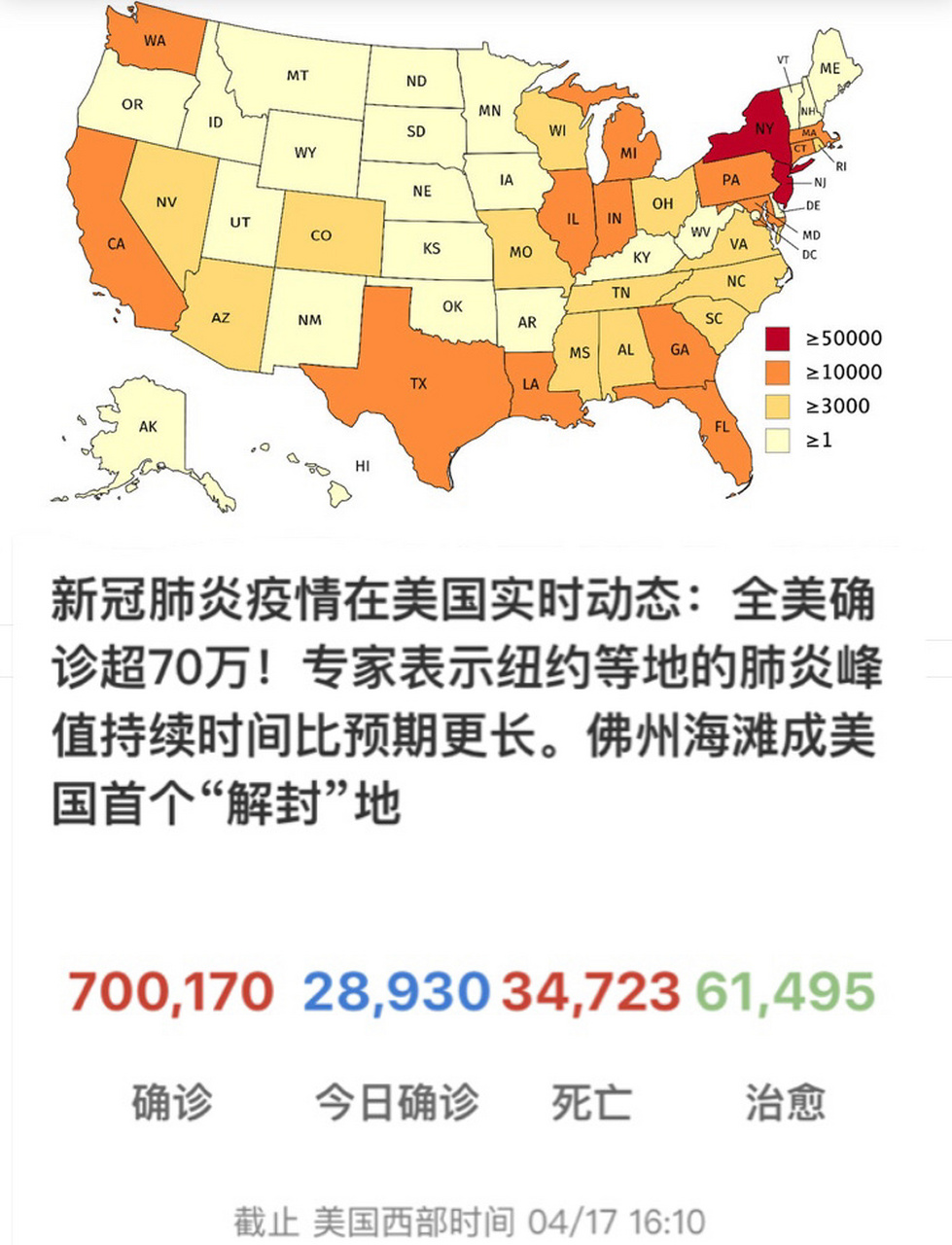 美国近期疫情最新动态更新
